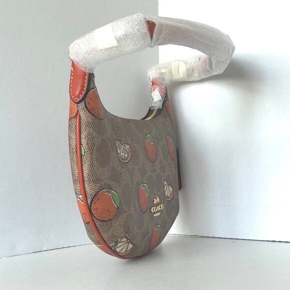 Coach Mini Payton Shoulder Bag Oranges Signature Canvas CBA78 Leather ORIGPKG - Picture 9 of 12